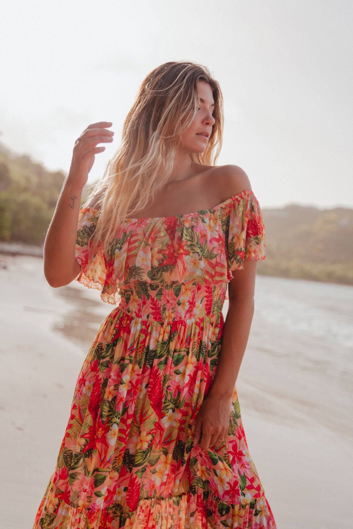 Georgia Flower Caraibe Print Dress