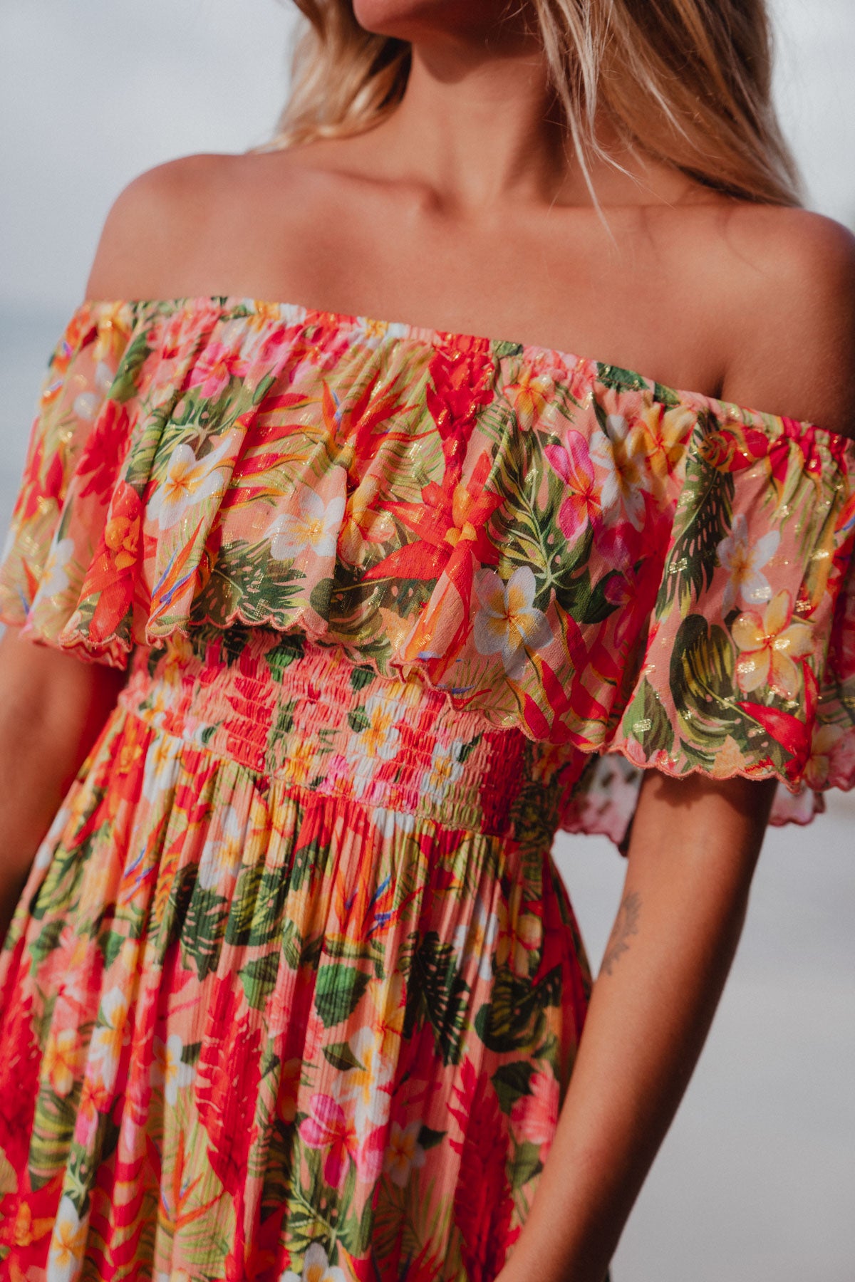 Georgia Flower Caraibe Print Dress
