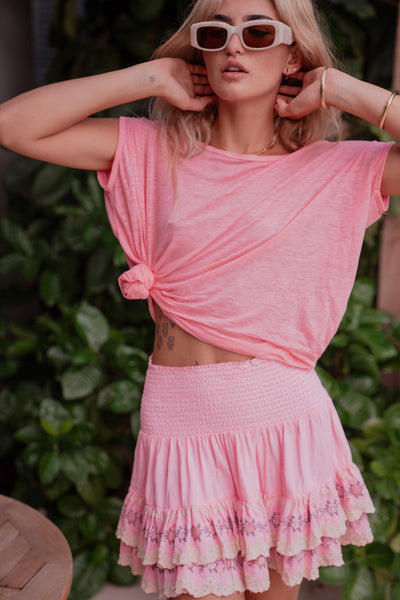 Natalia Cotton Skirt Pink