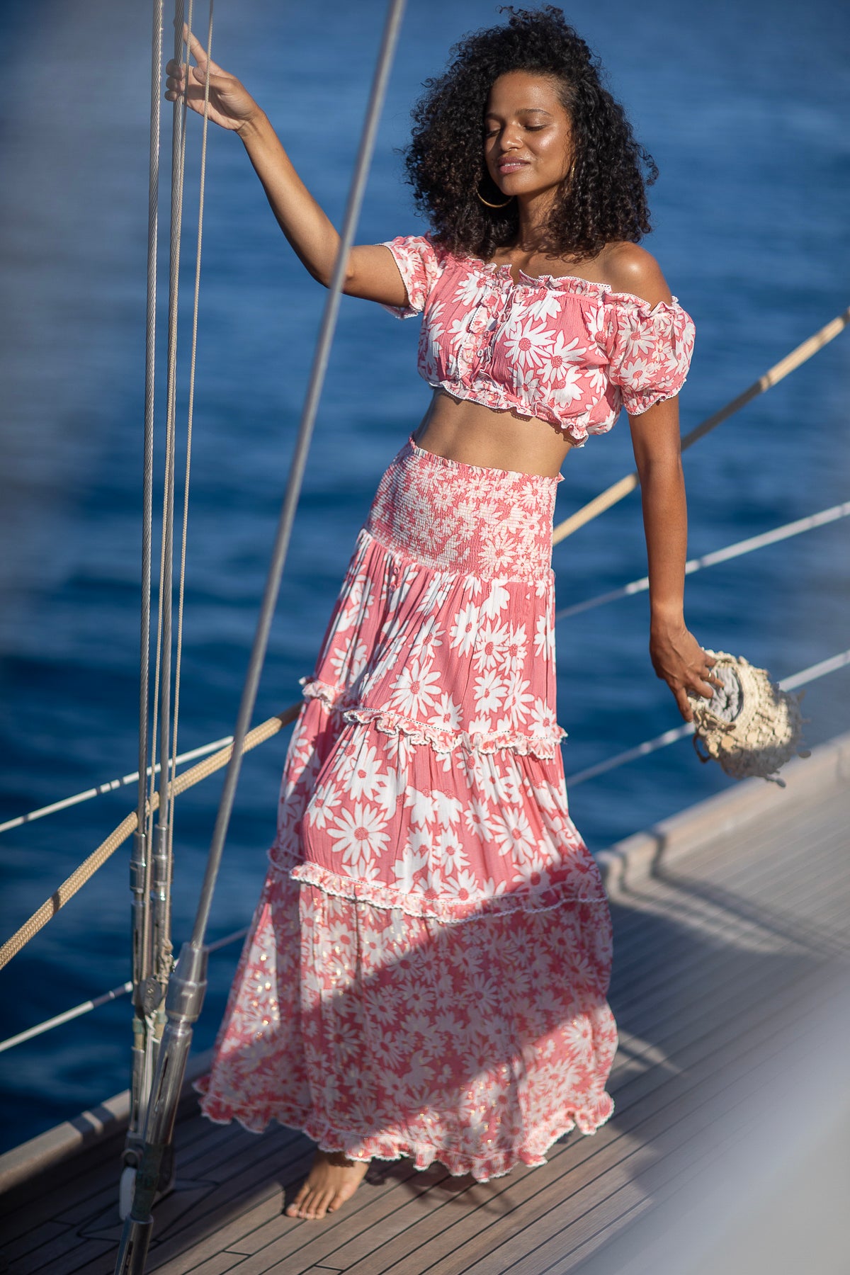 Antonella Daisy Skirt Blush – Sunday St Tropez