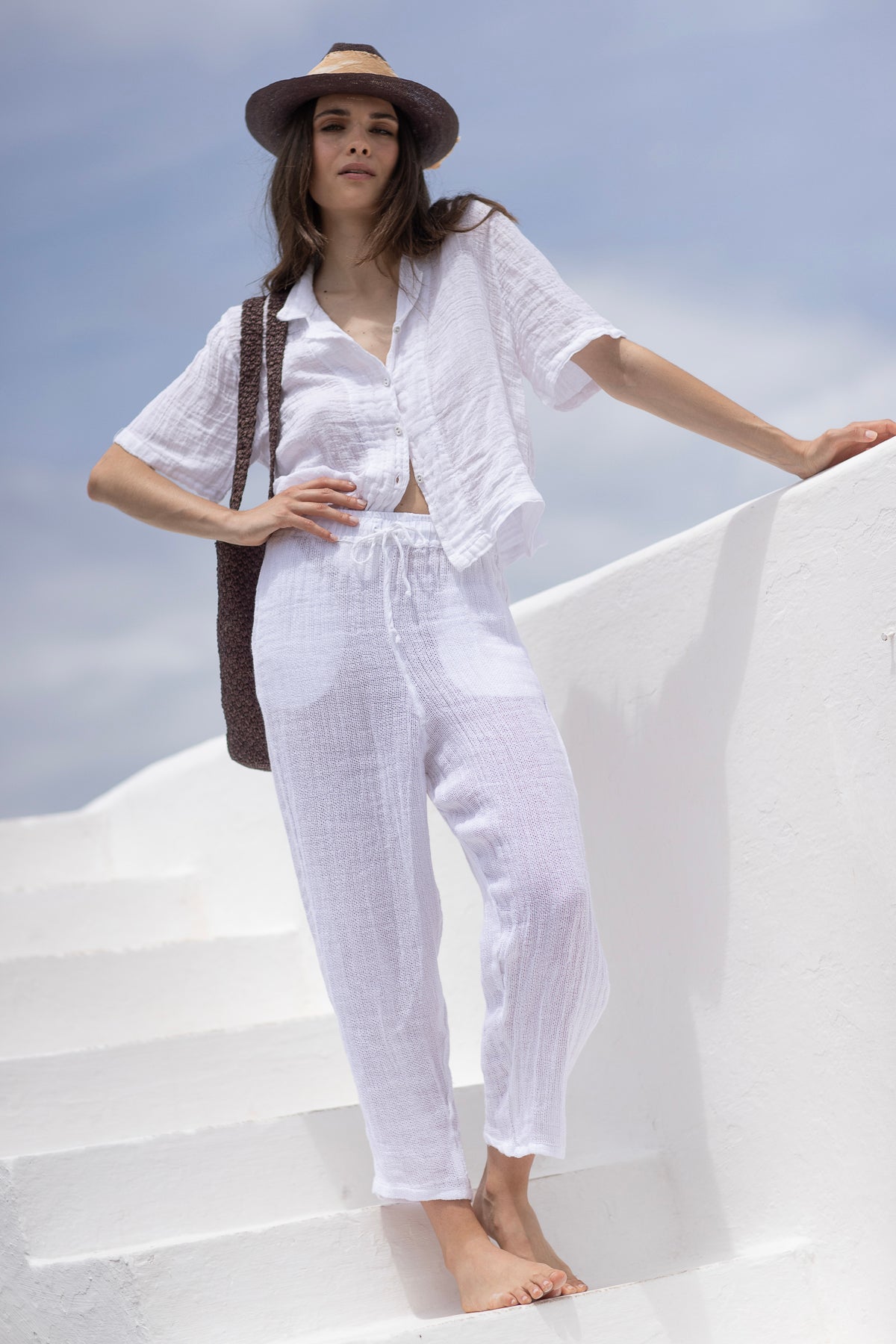 Basil Linen Pants White – Sunday St Tropez
