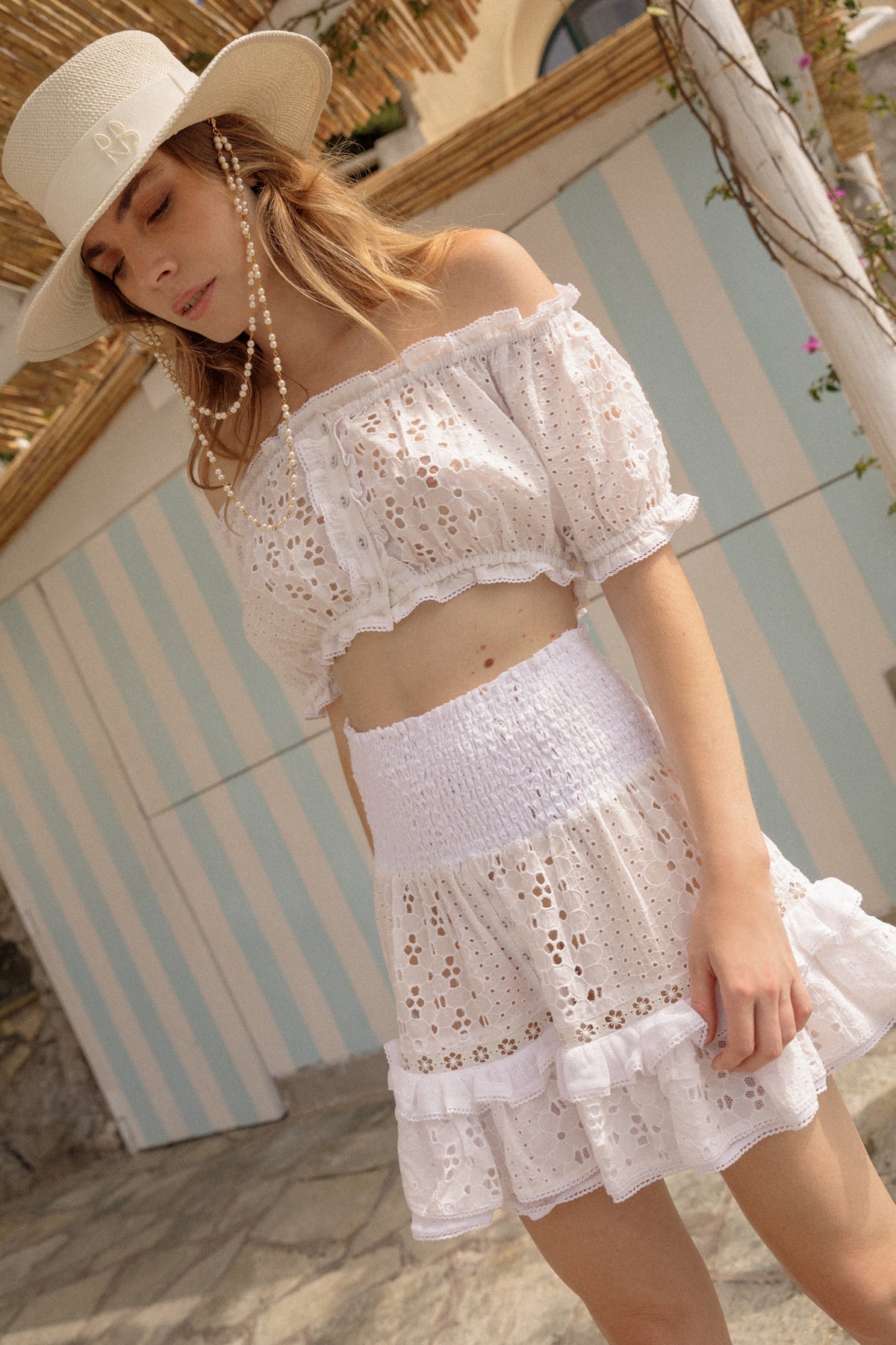 Rosalia Cotton Skirt White