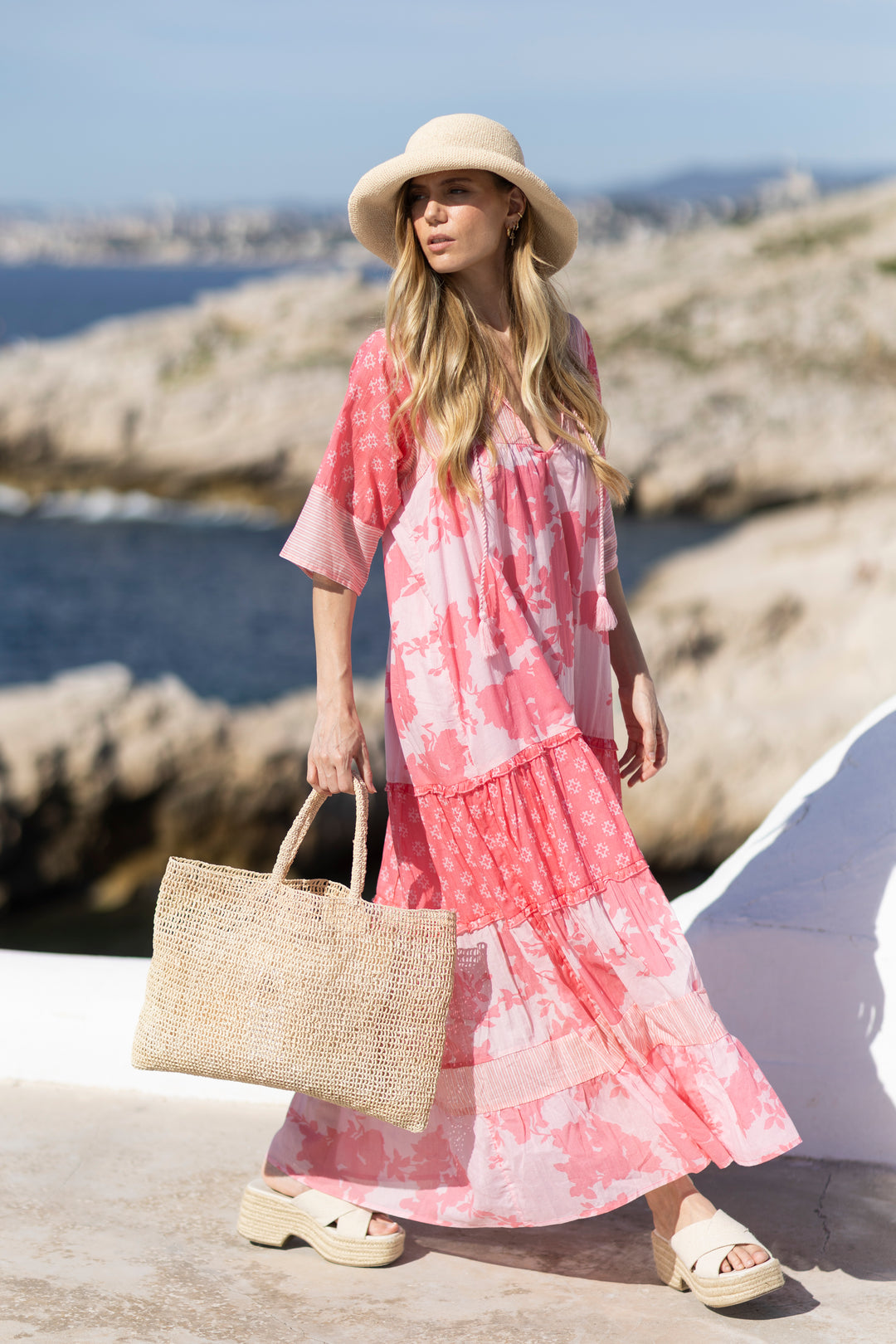 Vanillla Cotton Dress Pink Pink / M