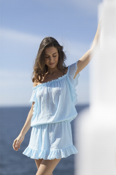 Astra Linen Dress Sky