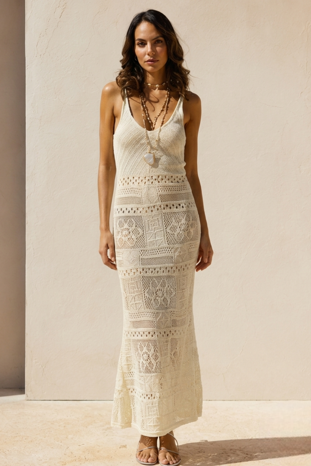 Brasilia Knit Dress Beige