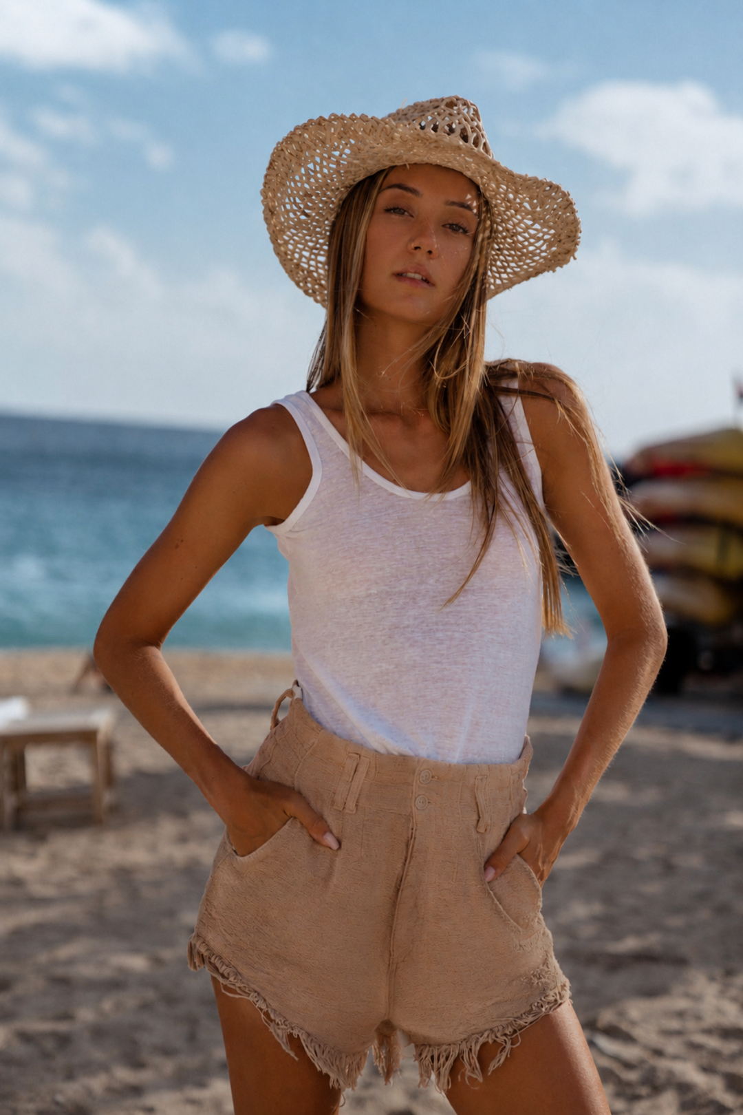 tan dress shorts Cute Khaki Cargo - All Bottoms 100% Rayon Unlined Hand Wash Cold Manufactured in China Designed in The USA Model is 58 and is Wearing a Size Small County Line Fringe Shorts -