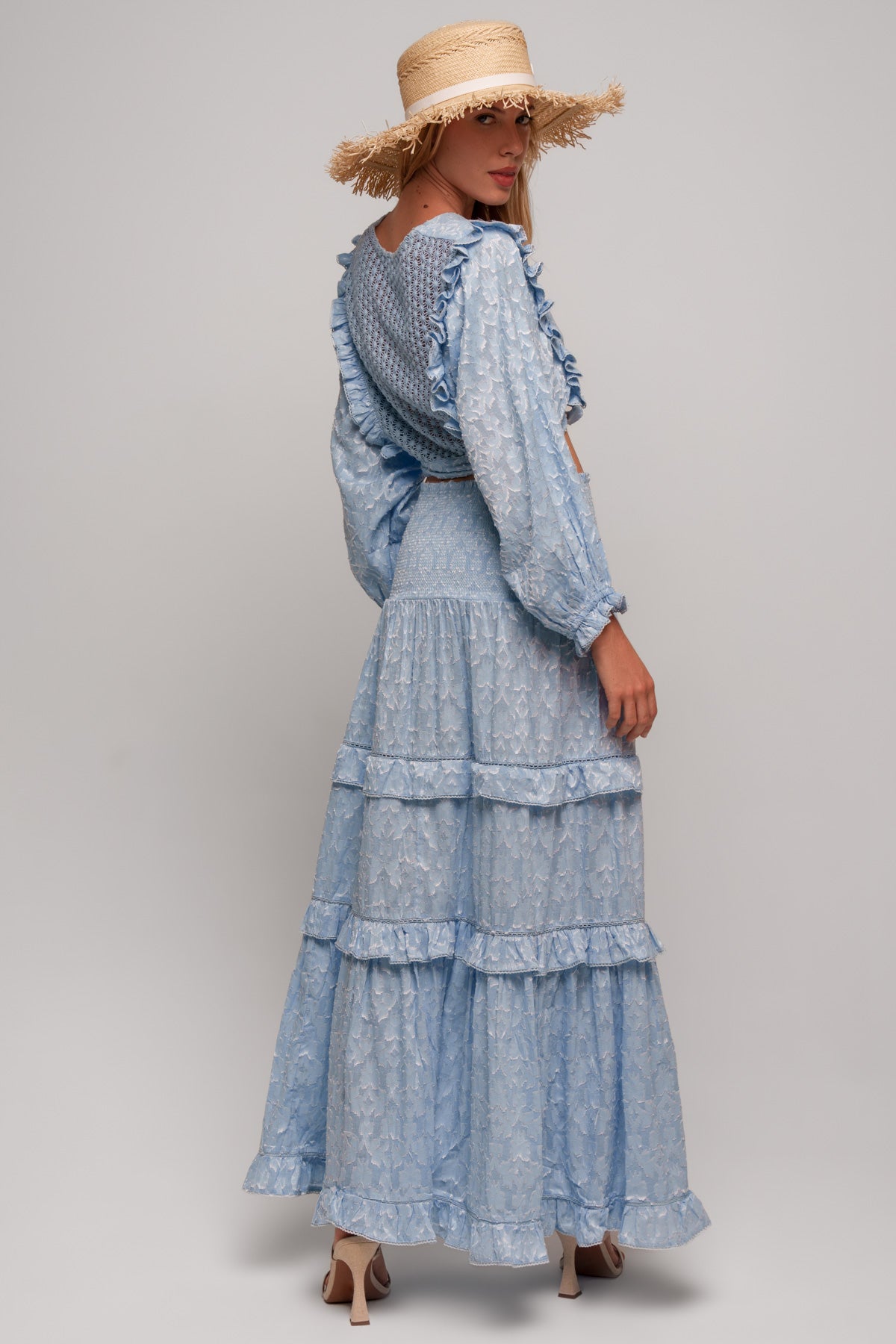 Antonella Jacquard Skirt Blue