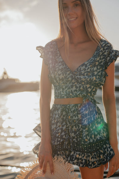 Rosa Lurex Top Indigo