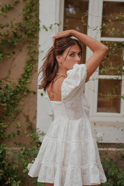 Iris Jacquard Dress White