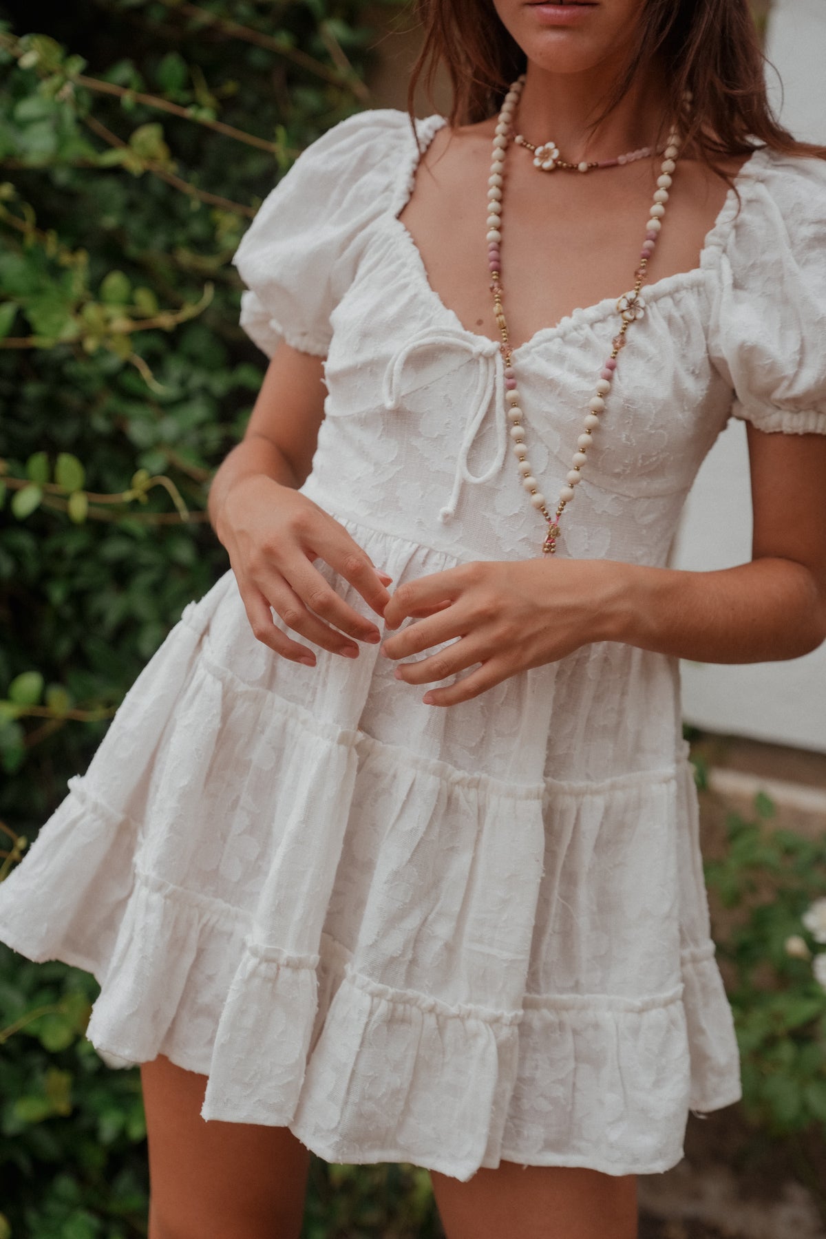 Iris Jacquard Dress White