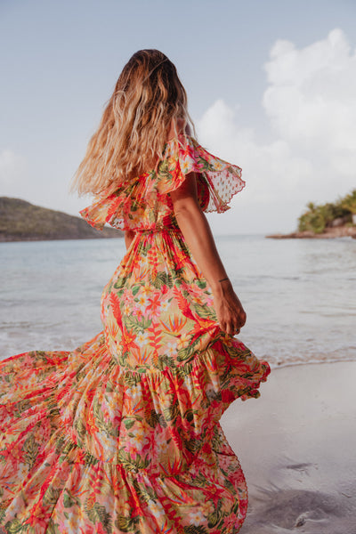 Georgia Flower Caraibe Print Dress