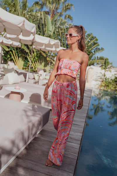 Pantalon Coton Amari Rose Tropical