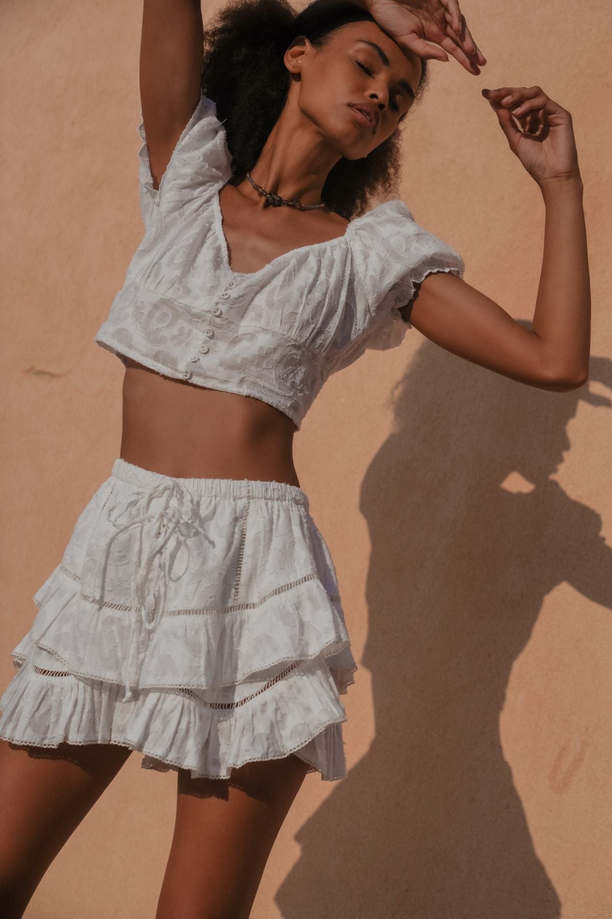 Venus Jacquard Skirt White