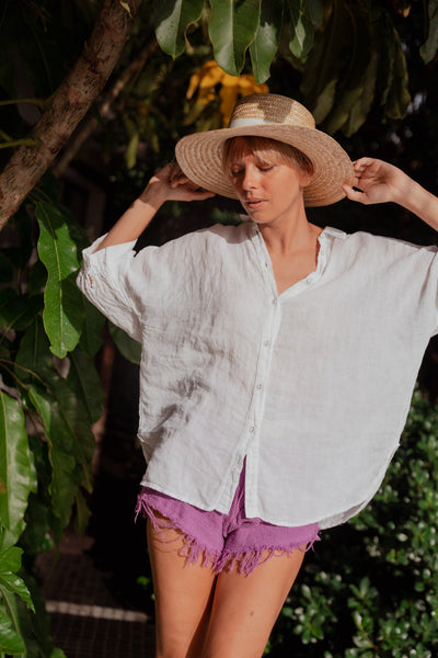 Planteur Linen Shirt White