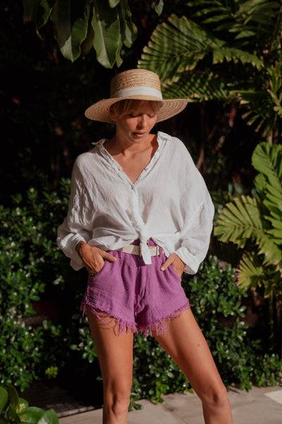 Planteur Linen Shirt White