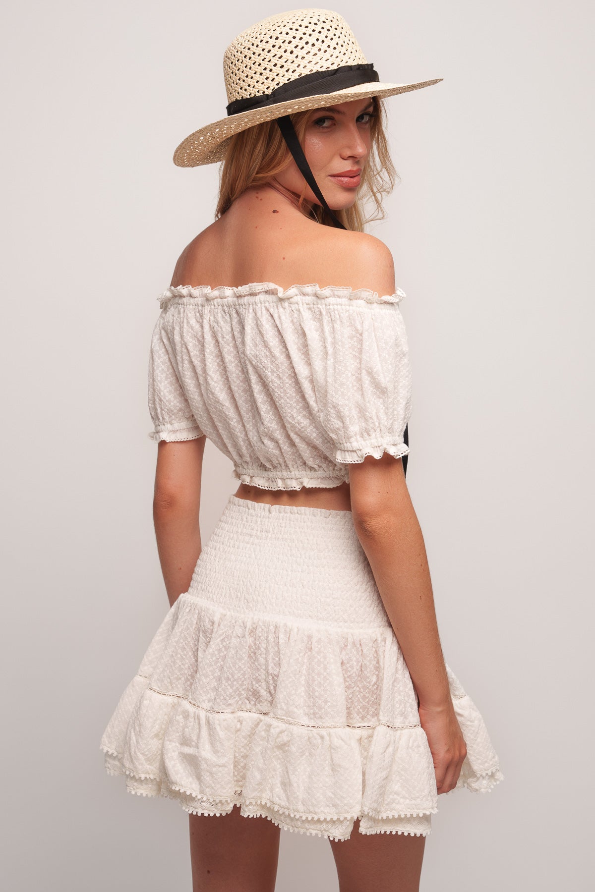 Rosalia Embroidered Skirt White