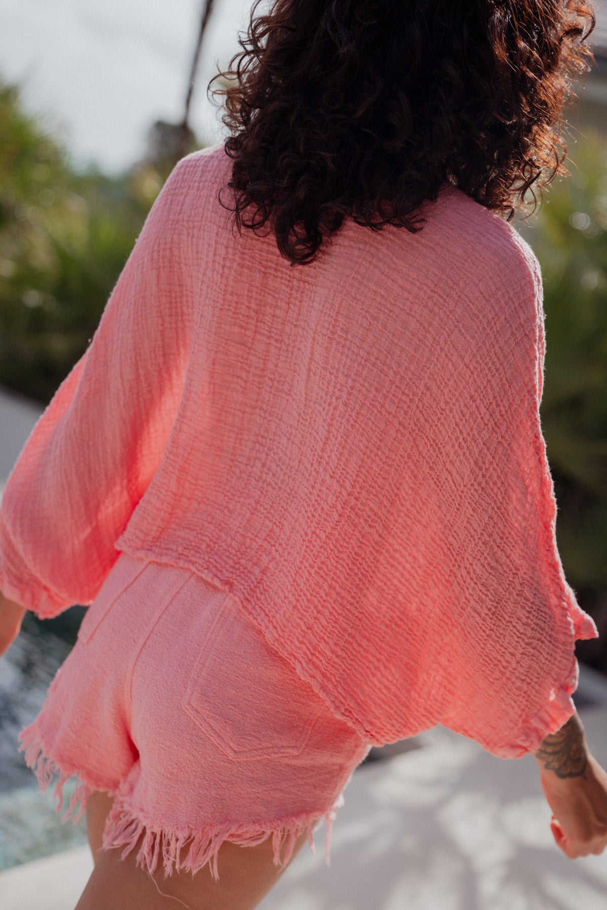 Babylon Linen Top Pink