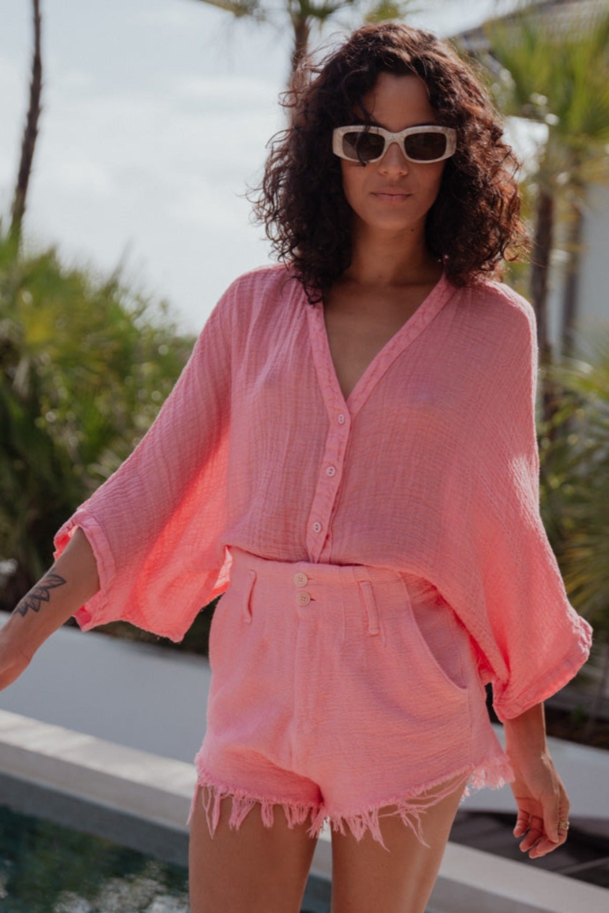 Short Fiesta Coton Rose
