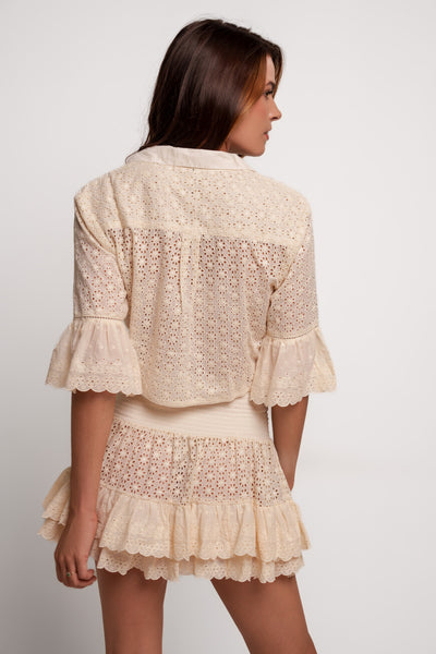 Natalia Flower Embroidered Skirt Egg