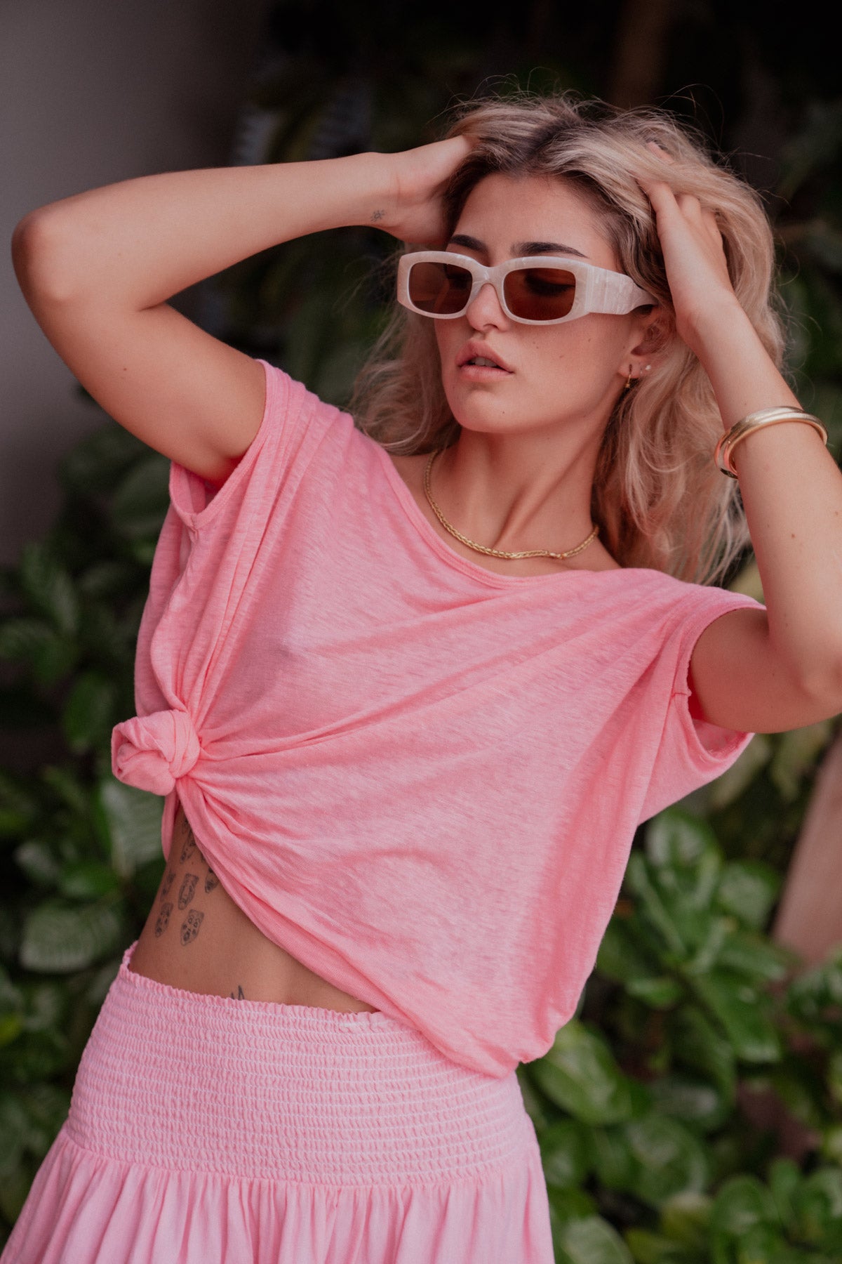 Birma Linen Top Pink