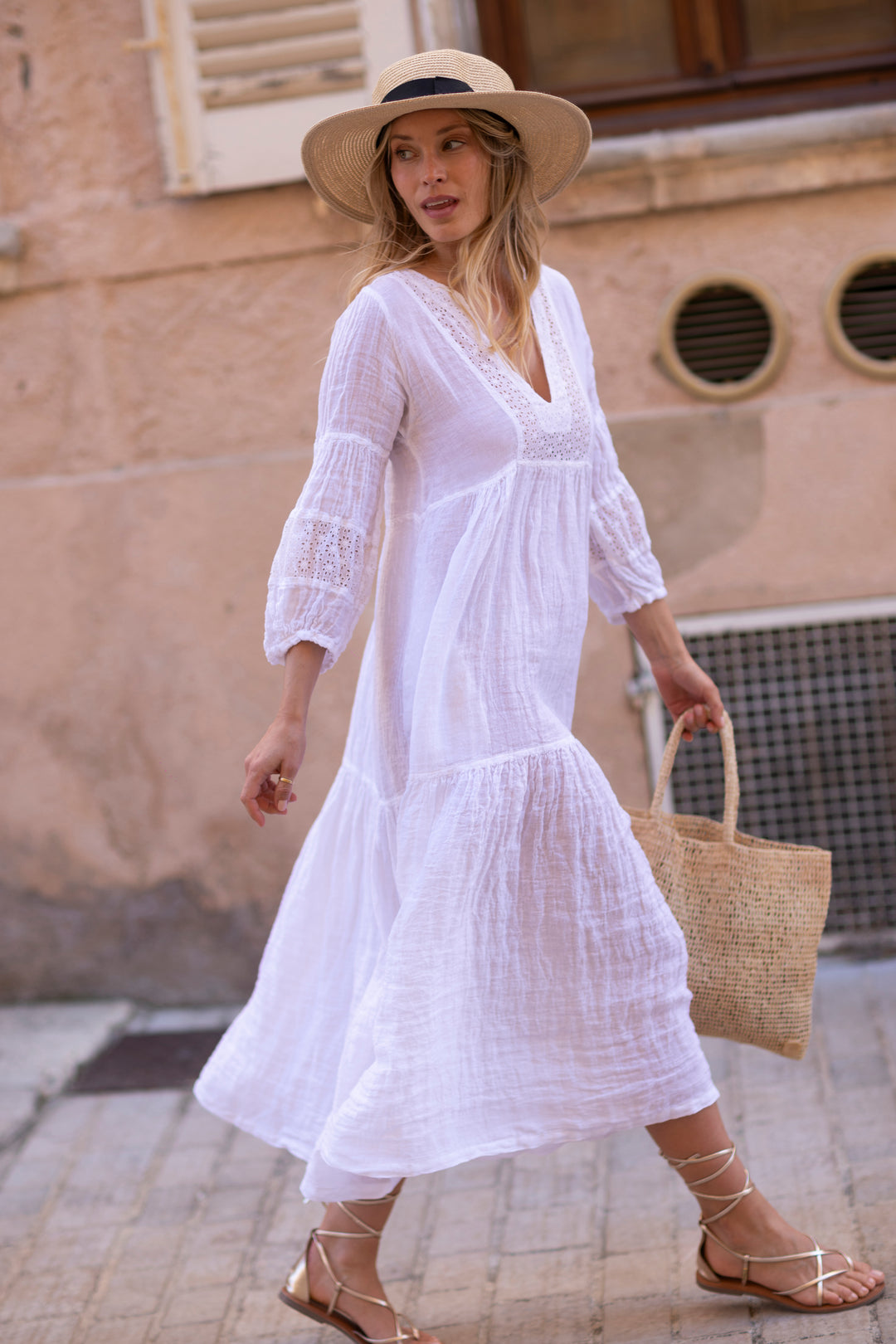 Bella Linen Dress White – Sunday St Tropez