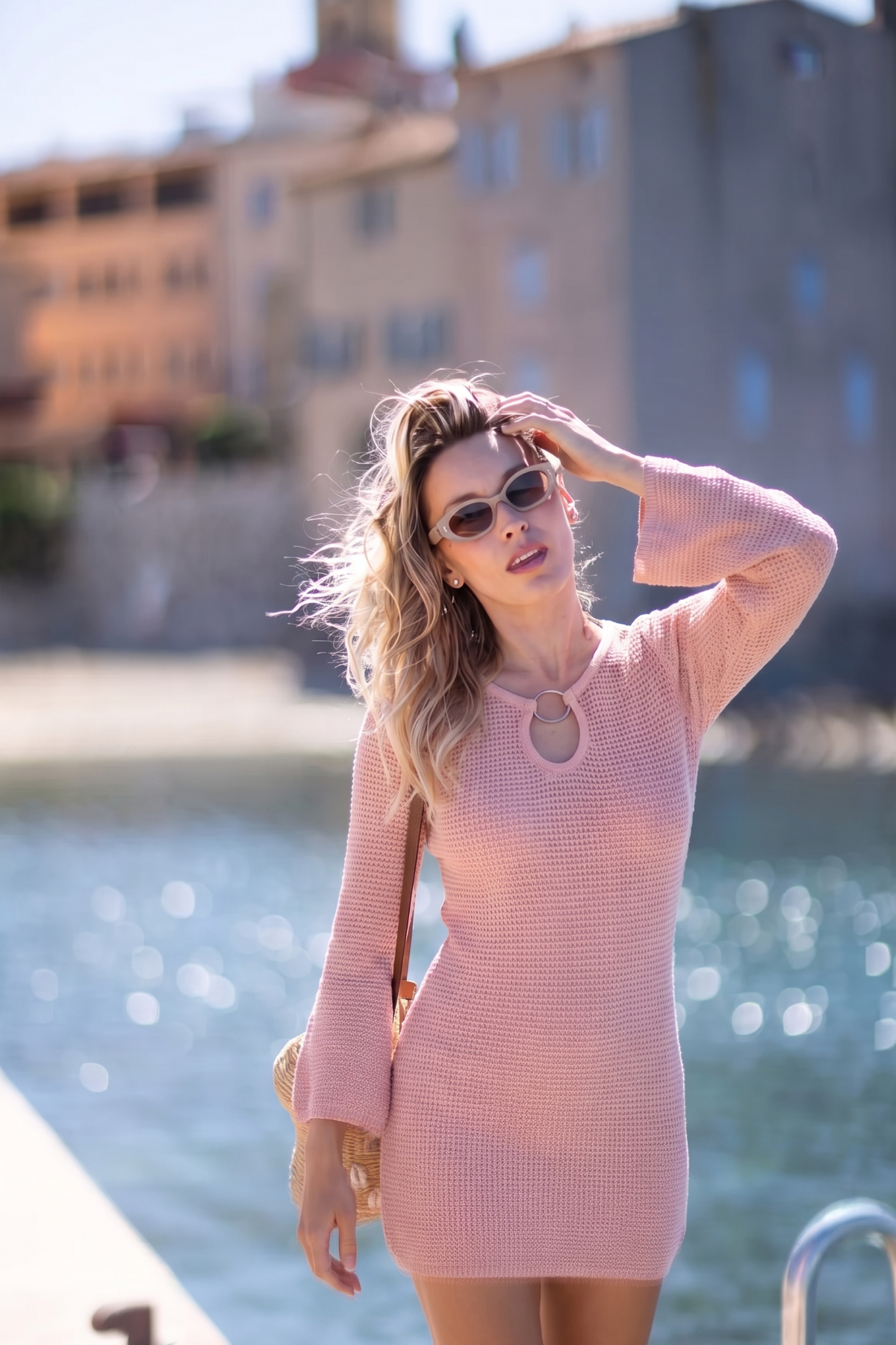Latina Knit Mini Dress Pink Pink / M