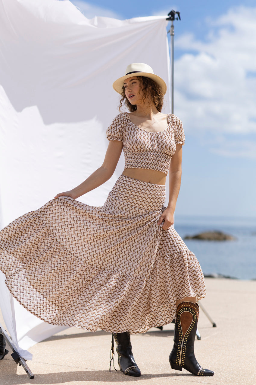 knitted skirt dress Zelda Knit / Beige Sweater dress