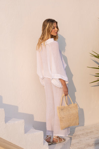 Simba Linen Pants White