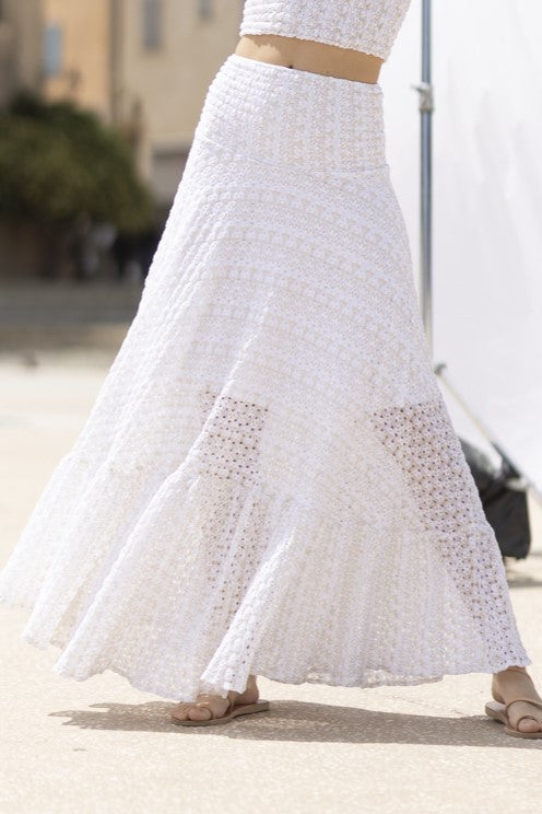 Zelda Knit Skirt White