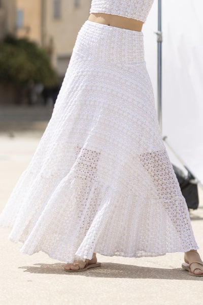 Zelda Knit Skirt White