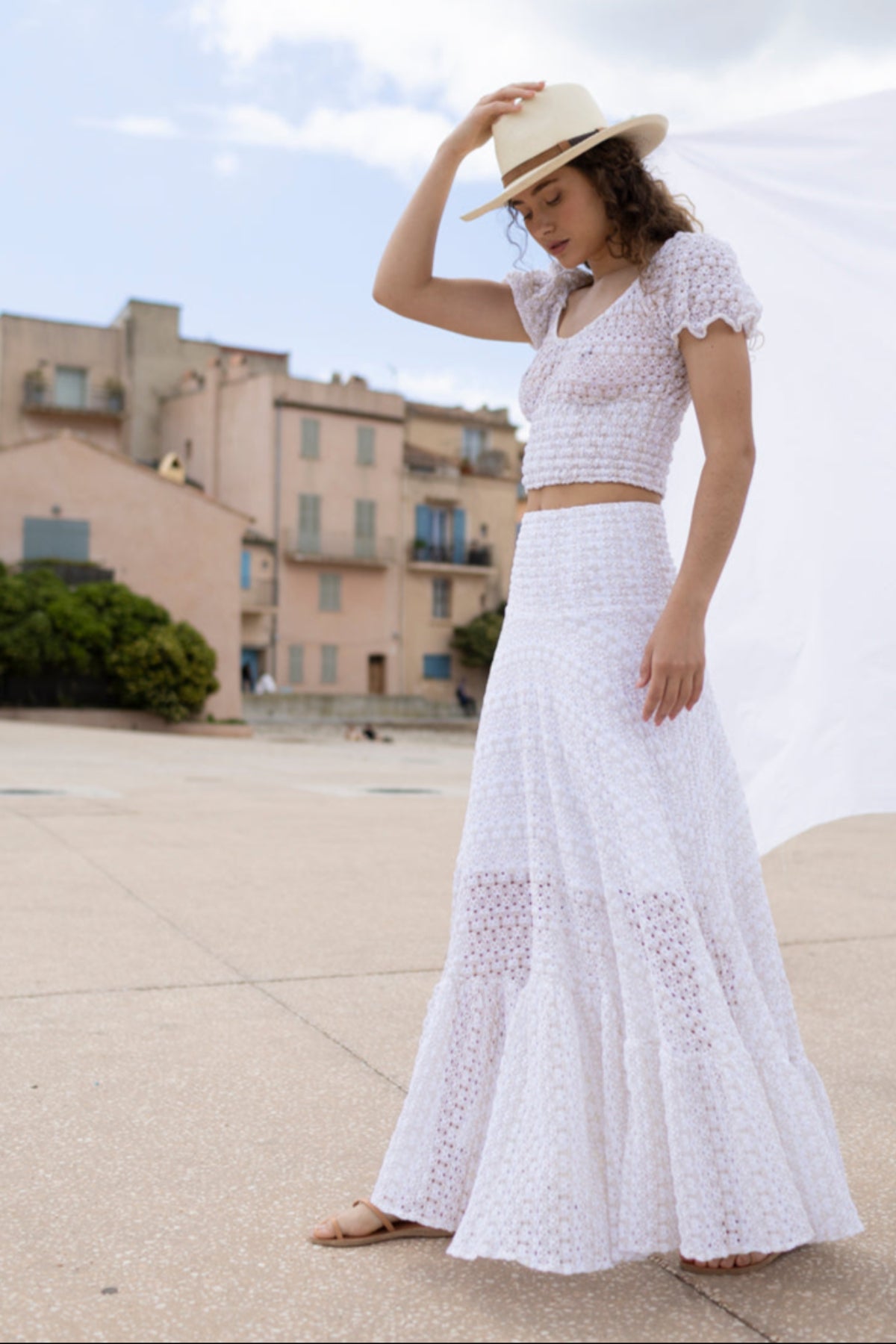 Zelda Knit Skirt White