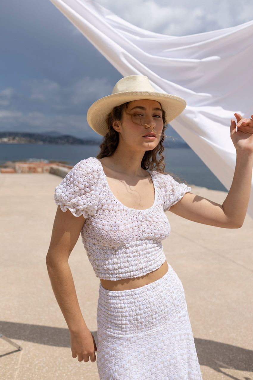 Zelda Knit Skirt White