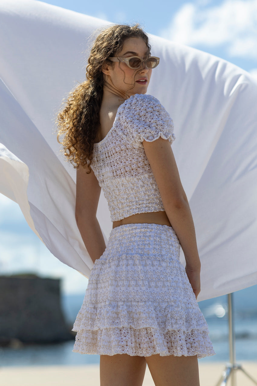 Natalia Knit Skirt White