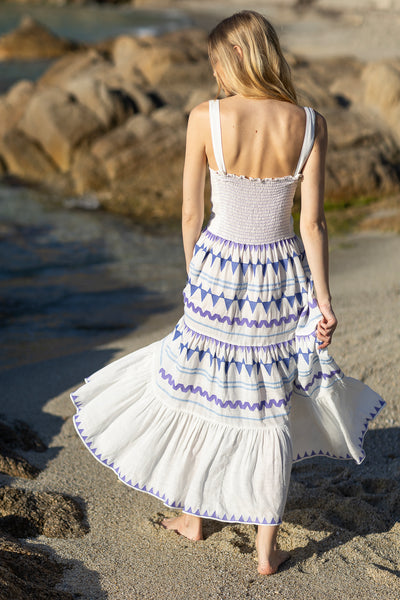 Marbella Embroidered Dress White