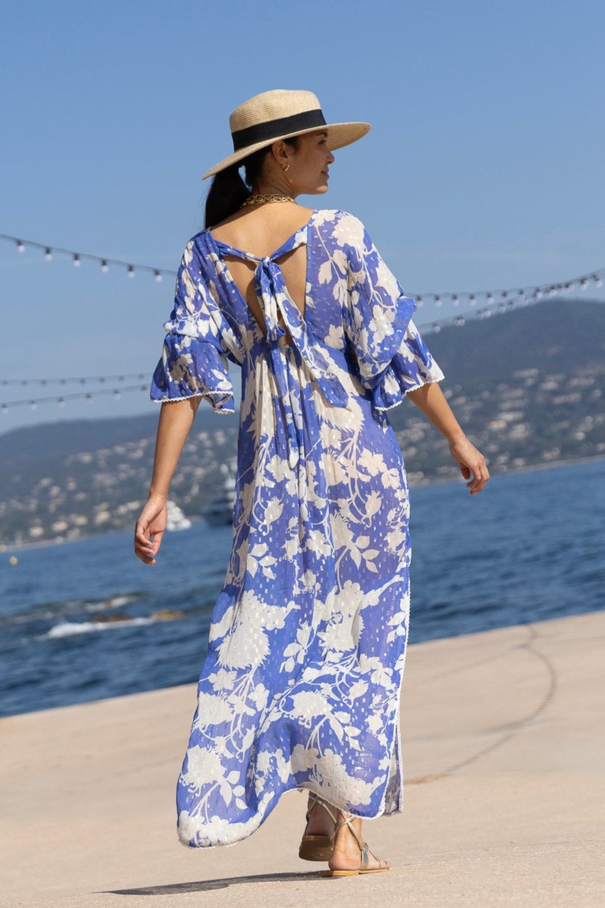 Naomie Flower Dress Blue Blue / S Naomie Flower Dress Blue Blue / S