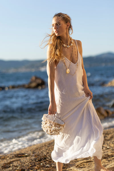 Laura Linen Dress White