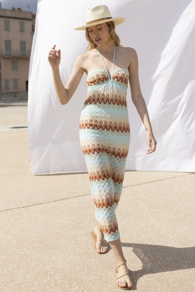 Robe Edy en Maille Turquoise