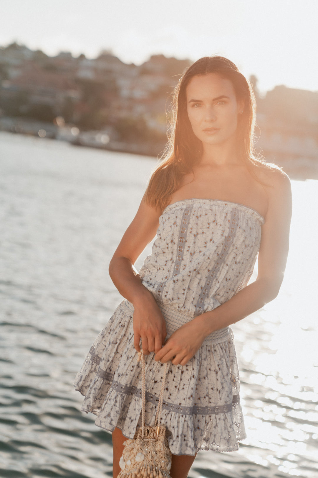 ワンピース Saint-Tropez Striped Mini Dress Blue & White Striped Dress - Cotton Mini Dress - Summer