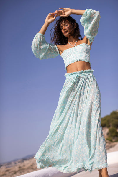 Andalousa Flower Skirt Aqua