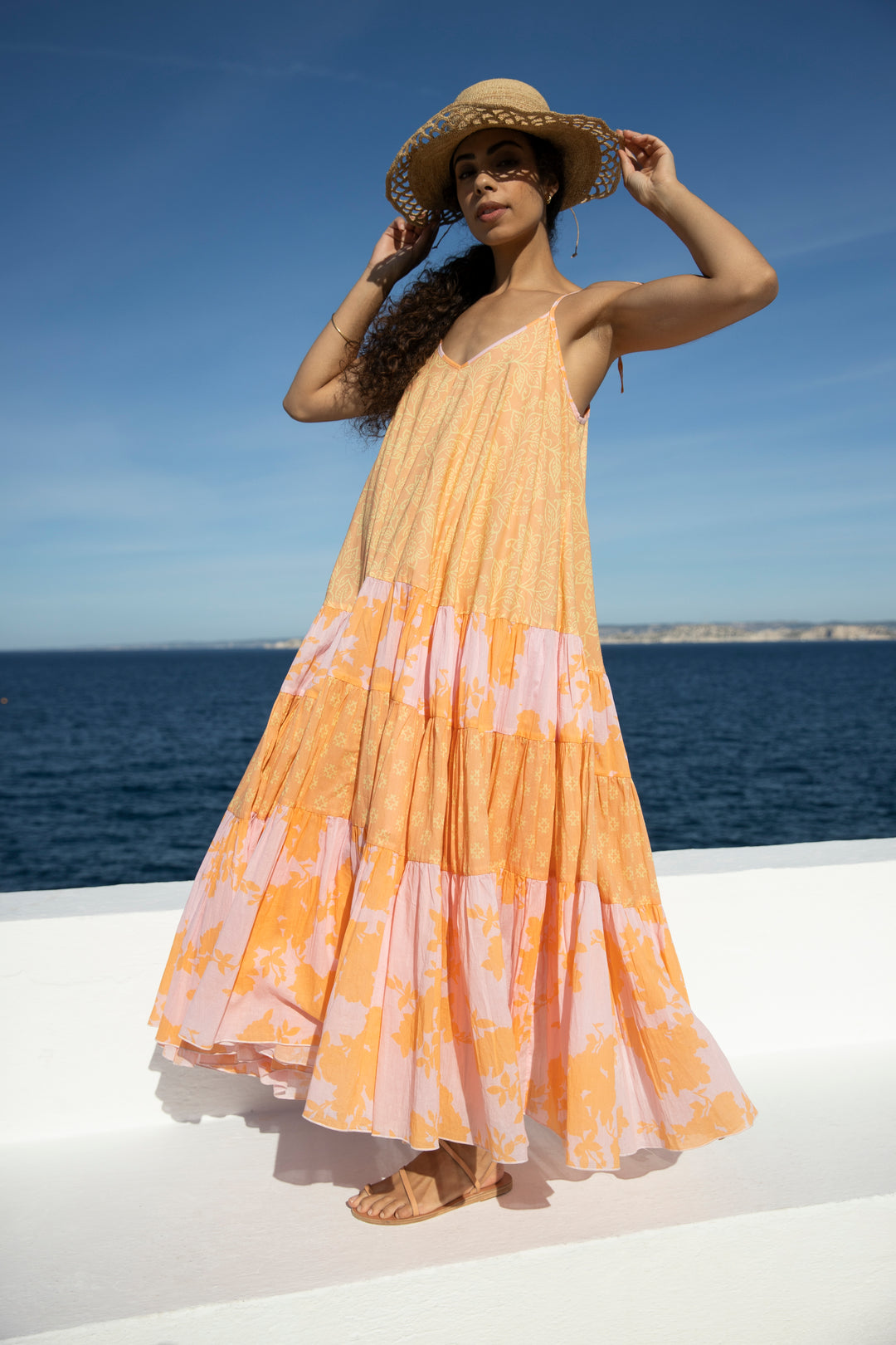 Melonia Cotton Dress Orange