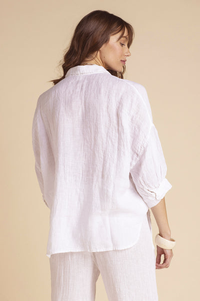 Planteur Linen Shirt White