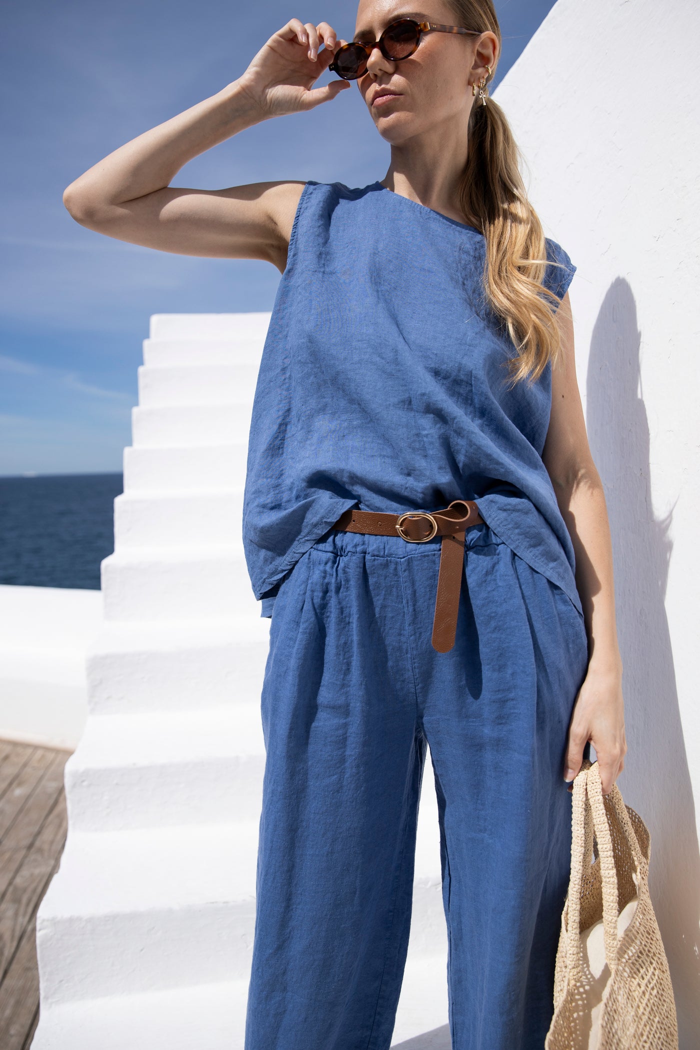 Haut Clem Bleu en Lin
