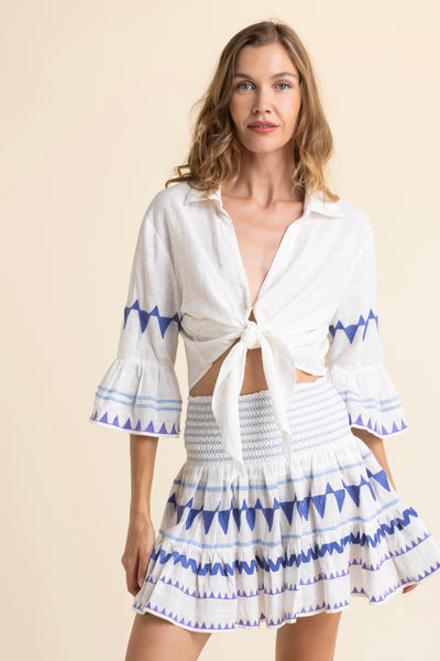 Natalia Embroidered Skirt White