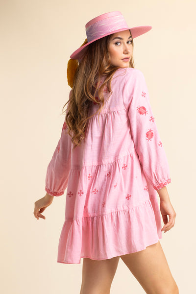 Robe Betsee Brodée Rose