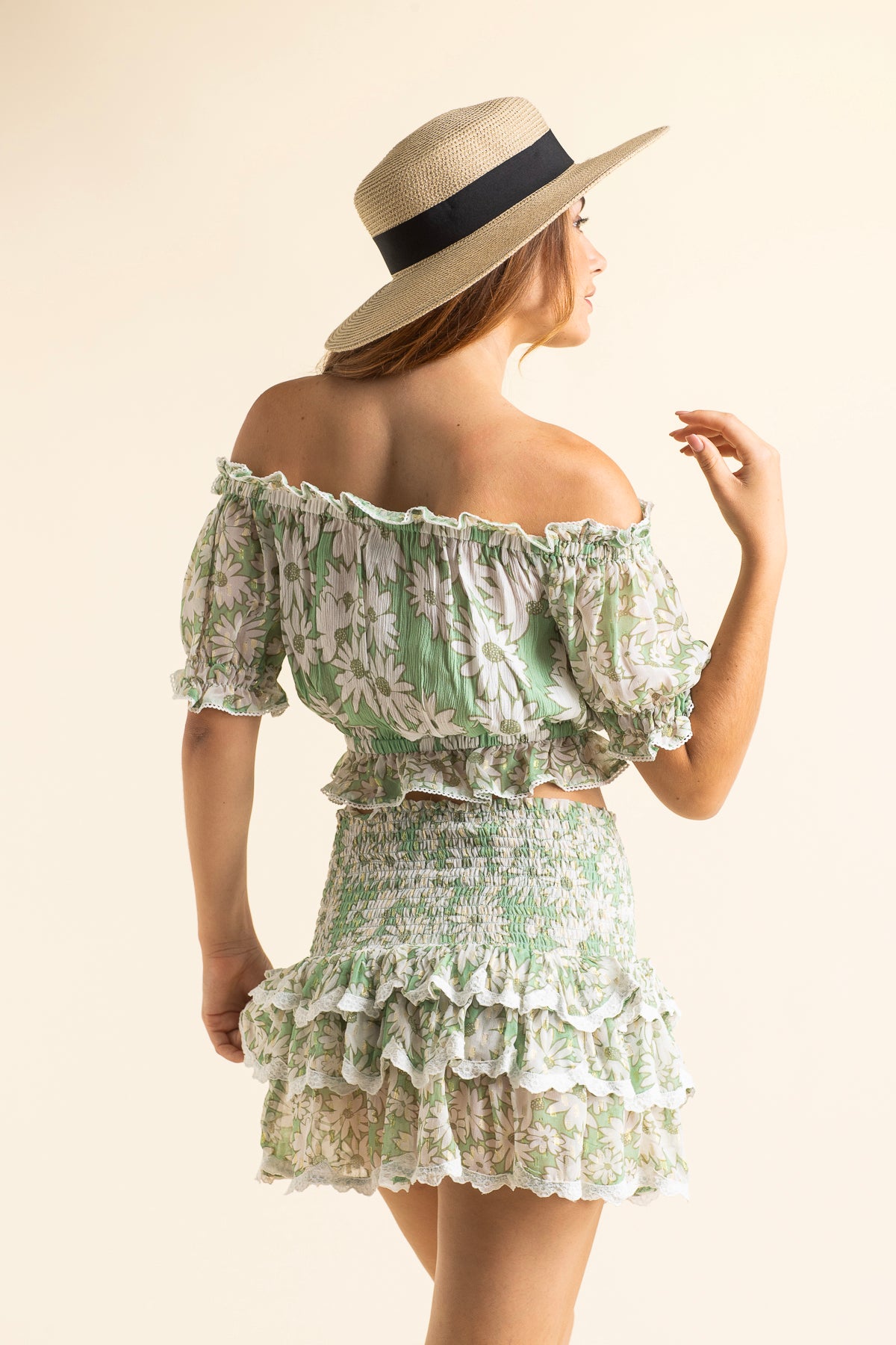 Anastasia Daisy Skirt Almond