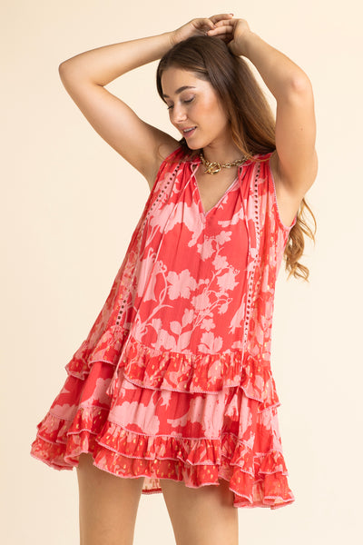 Maeva Flower Dress Red