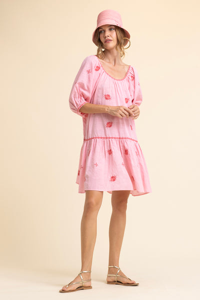 Robe Alice Brodée Rose