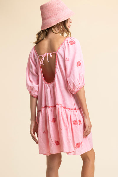 Robe Alice Brodée Rose