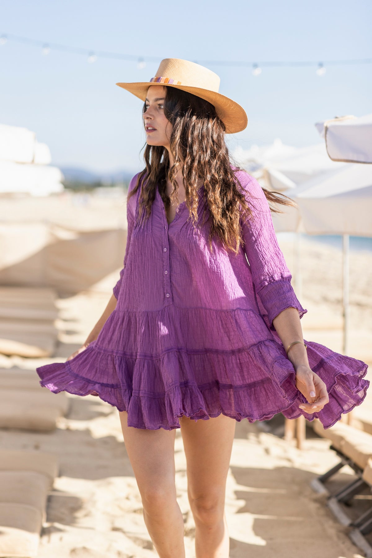 Bella Ciao Cotton Dress Purple