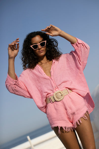 Planteur Linen Top Pink